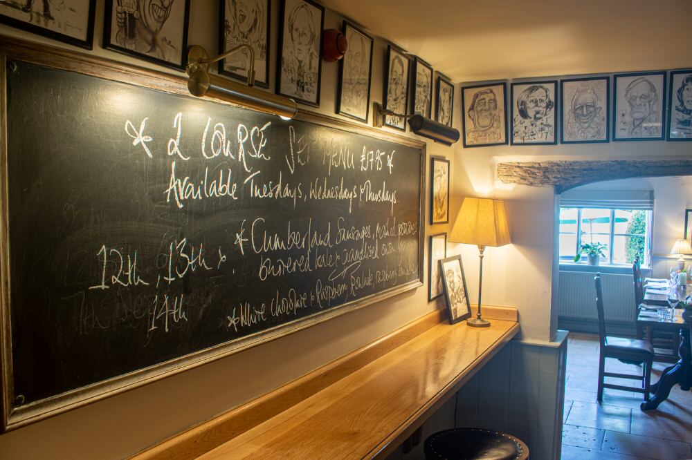 The blackboard at the Eyston Arms